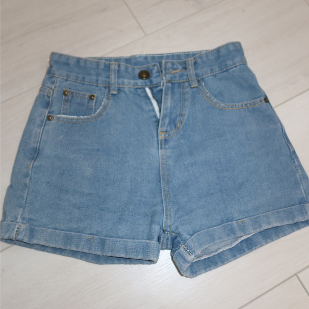 High waisted jean shorts